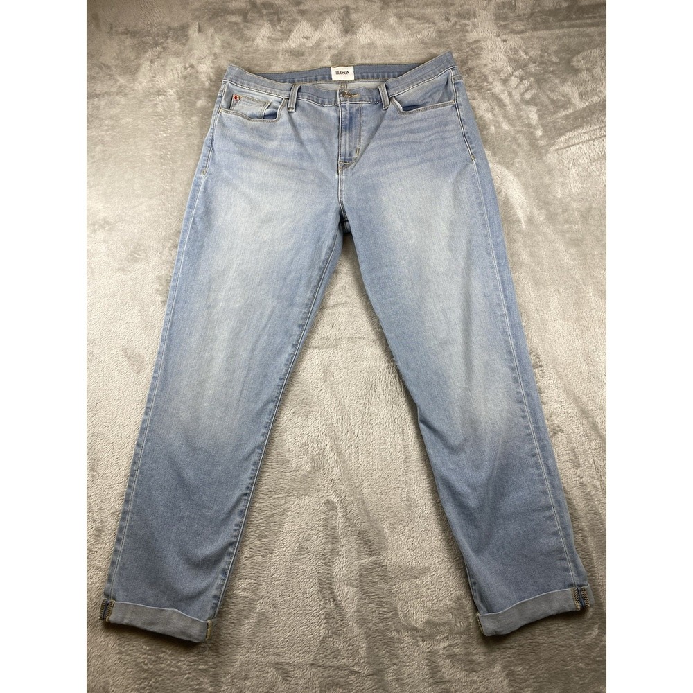 Hudson Jeans Womens 29 (33x27) Lt Blue Natalie Boyfriend Ankle Straight Stretch